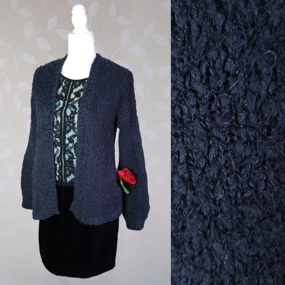 Ecote Urban Outfitters Gray Boucle Open Cardigan Sweater Witchy Boho Softgoth XS - Picture 1 of 12